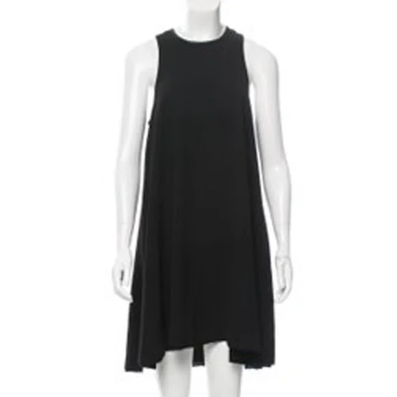 T by Alexander Wang | Dresses | T Alexander Wang Black Trapeze Dress Leather  Trim 2 | Poshmark